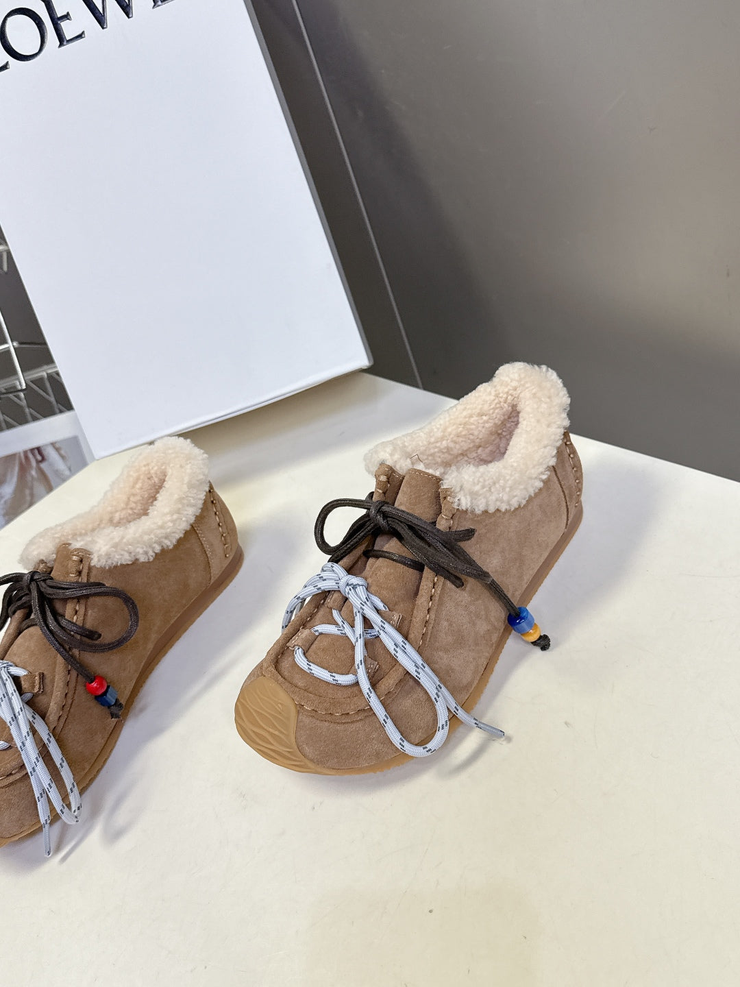 Loewe Autumn/Winter Fur-Lined German Training Sneakers