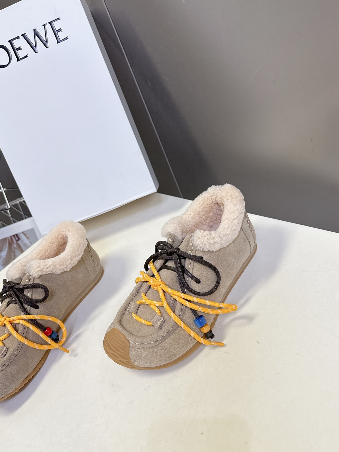 Loewe Autumn/Winter Fur-Lined German Training Sneakers