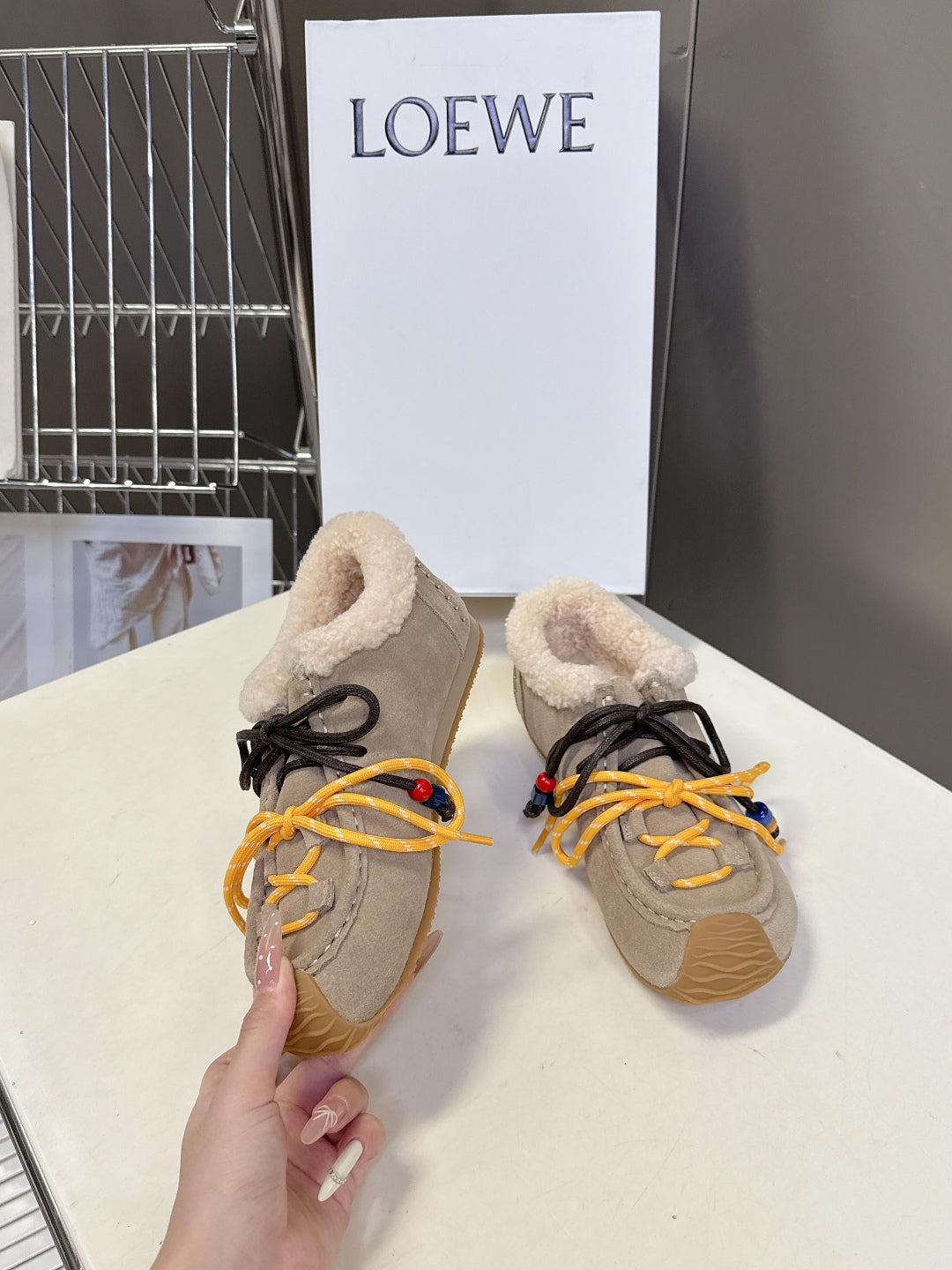 Loewe Autumn/Winter Fur-Lined German Training Sneakers