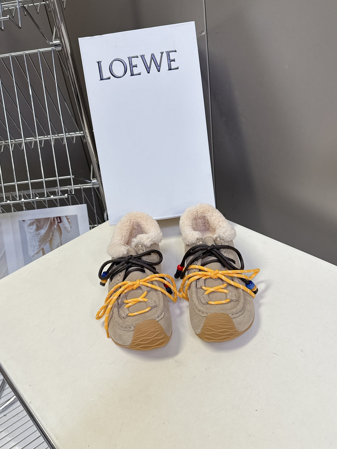 Loewe Autumn/Winter Fur-Lined German Training Sneakers