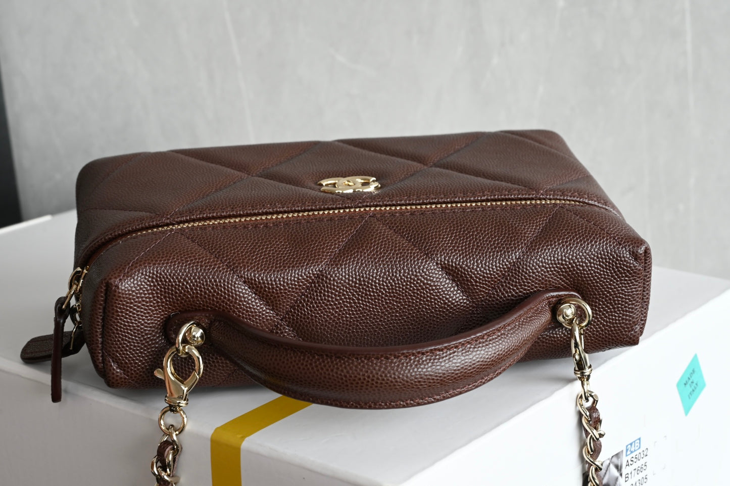 Chanel 25K Large Quilted Lunchbox Shoulder Bag