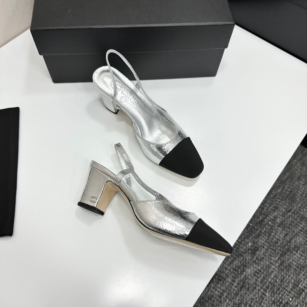 Chanel Classic Two-Tone Slingback Shoes