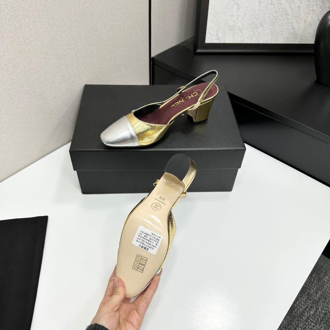 Chanel Classic Two-Tone Slingback Shoes