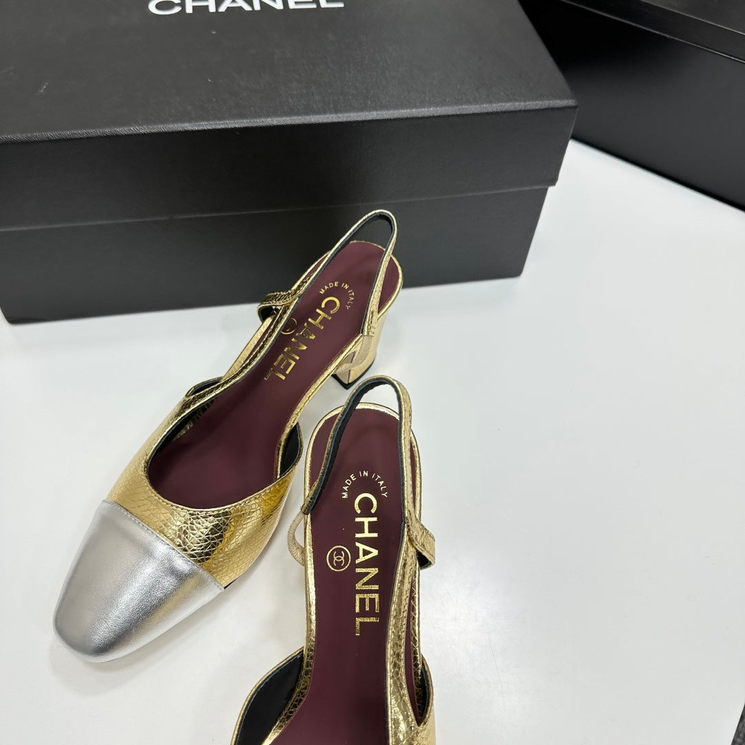Chanel Classic Two-Tone Slingback Shoes