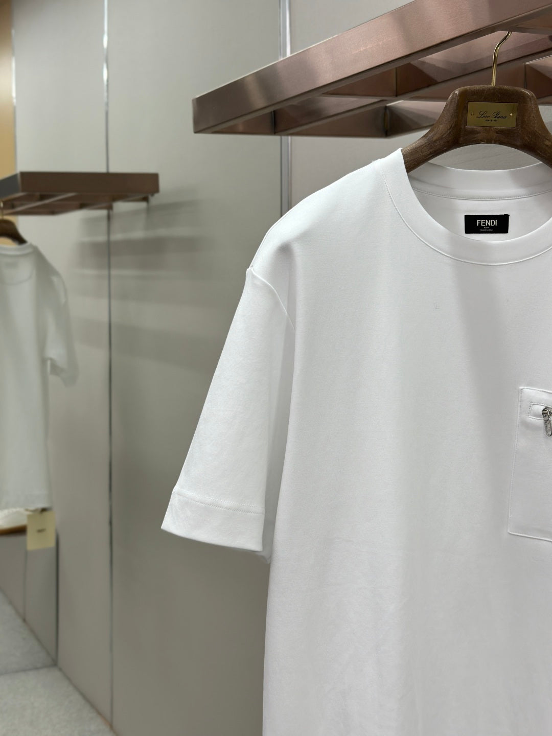 Fendi Roma Logo Zip Pocket T-Shirt