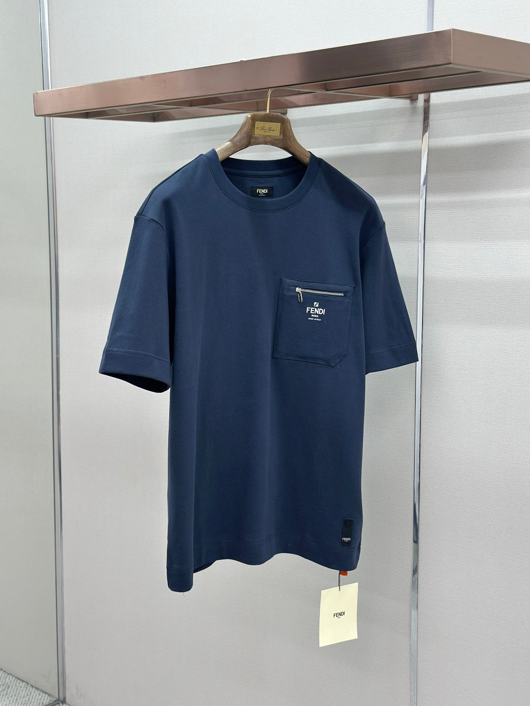 Fendi Roma Logo Zip Pocket T-Shirt
