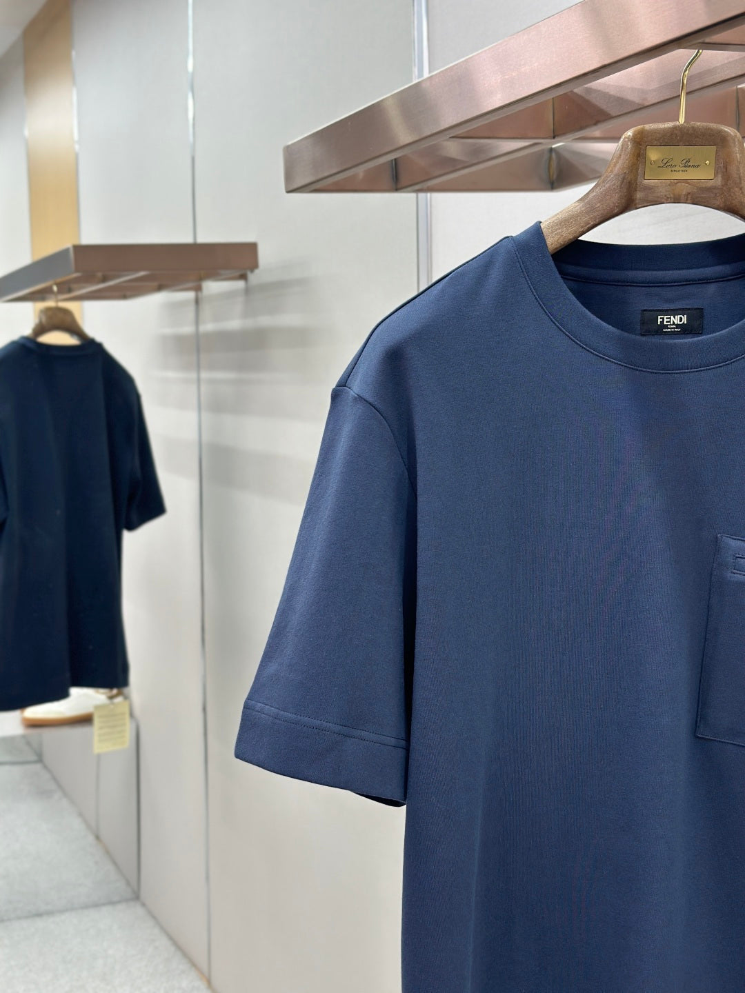 Fendi Roma Logo Zip Pocket T-Shirt