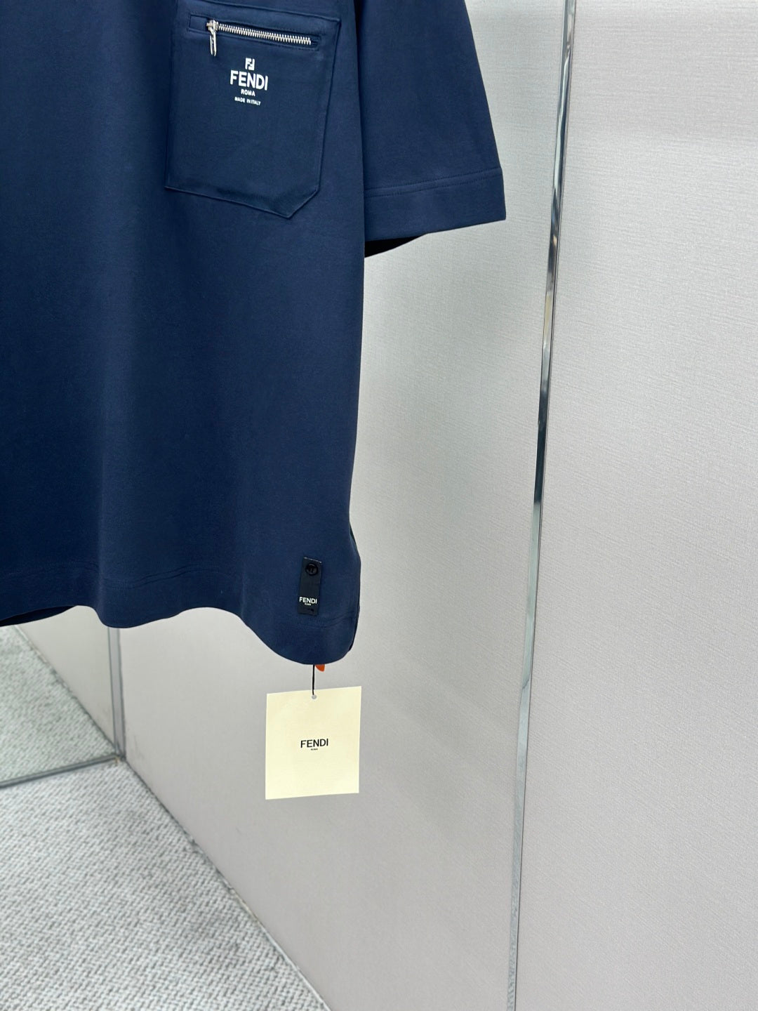 Fendi Roma Logo Zip Pocket T-Shirt