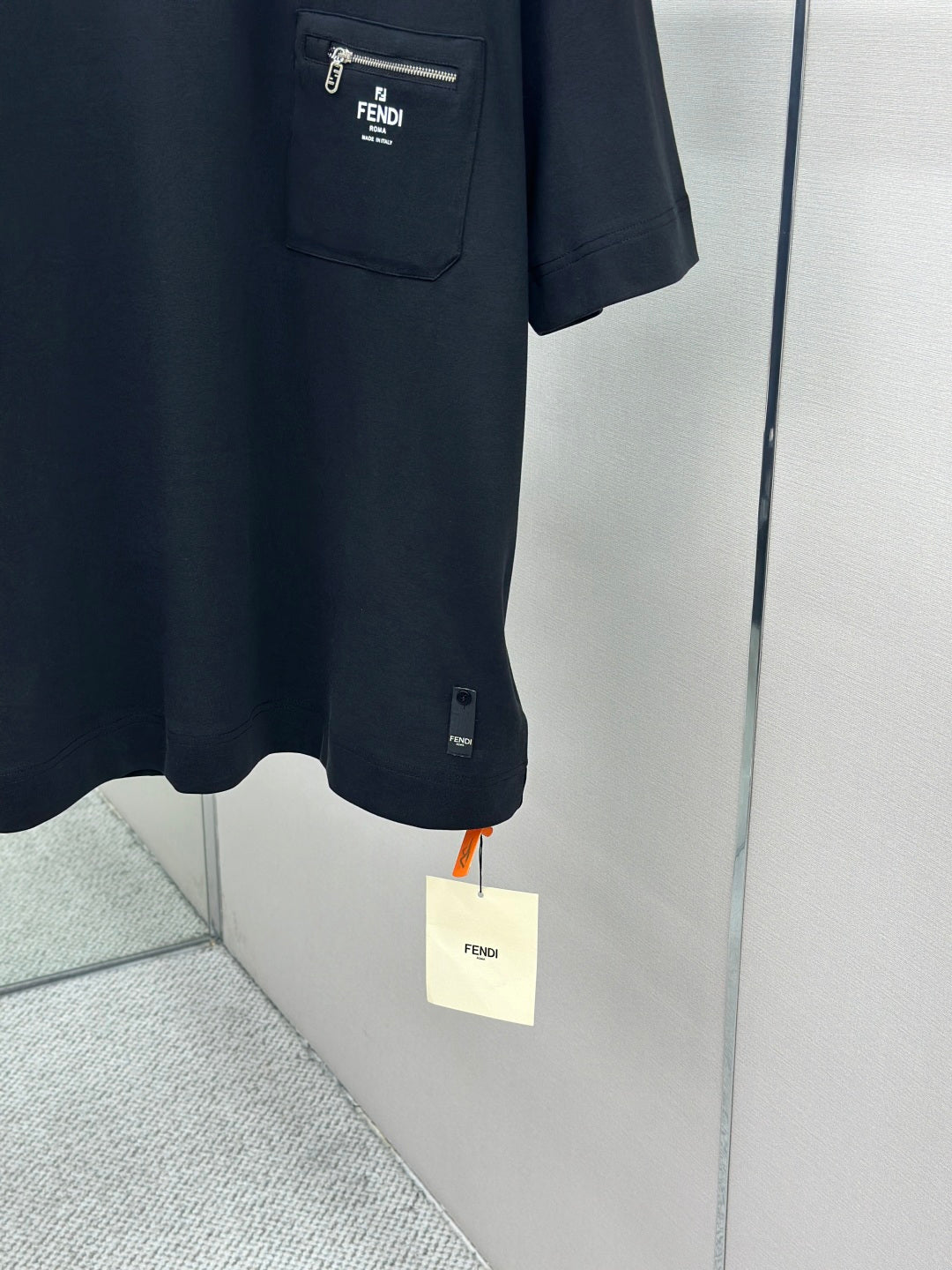 Fendi Roma Logo Zip Pocket T-Shirt