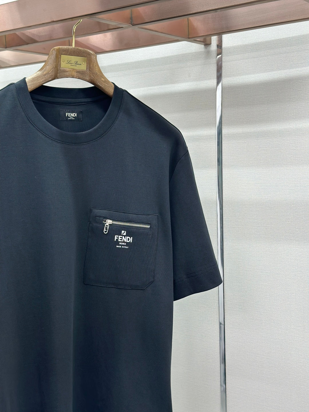 Fendi Roma Logo Zip Pocket T-Shirt