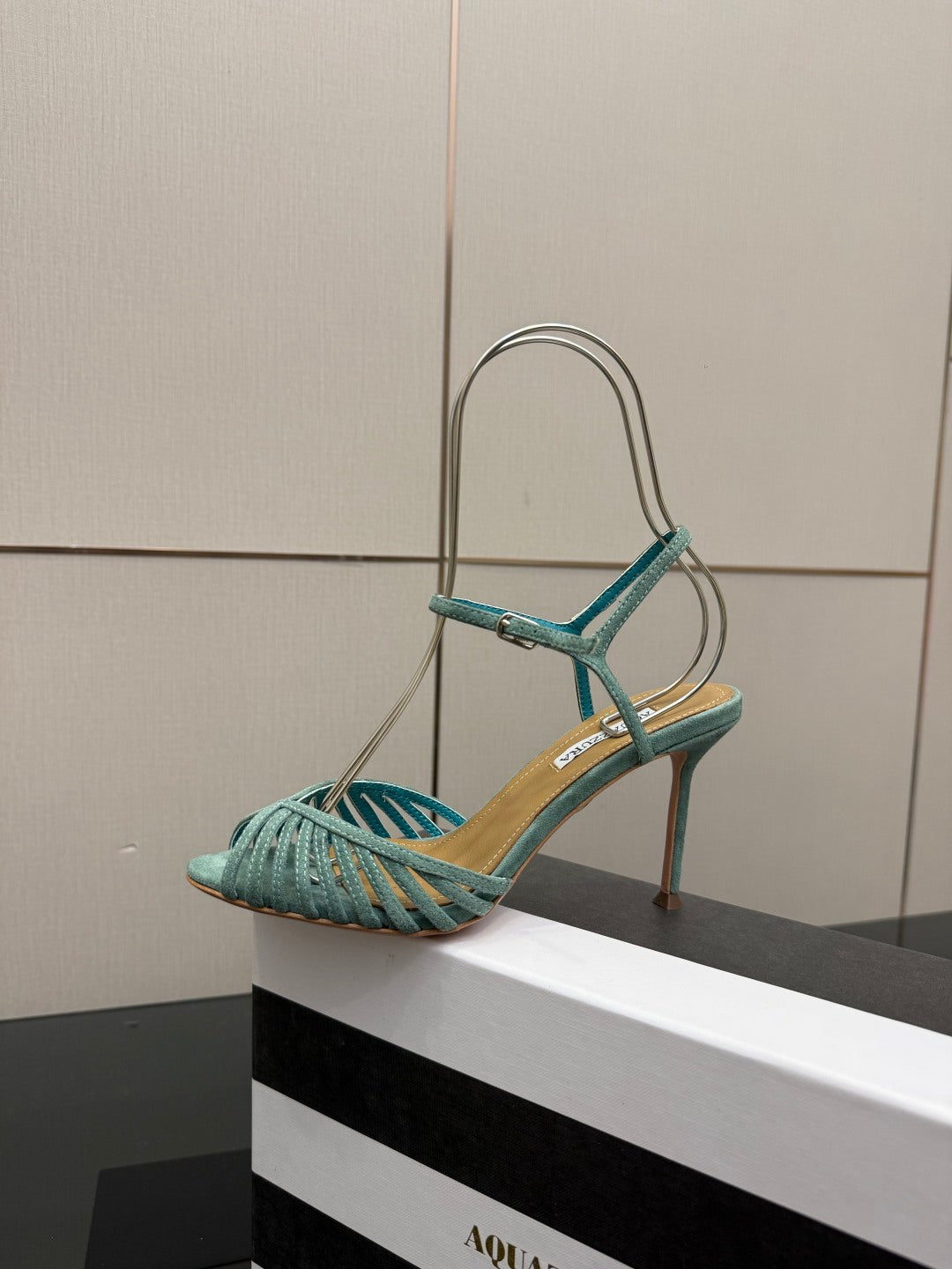Aquazzura Rhinestone Silk Heeled Sandals – Spring/Summer Collection