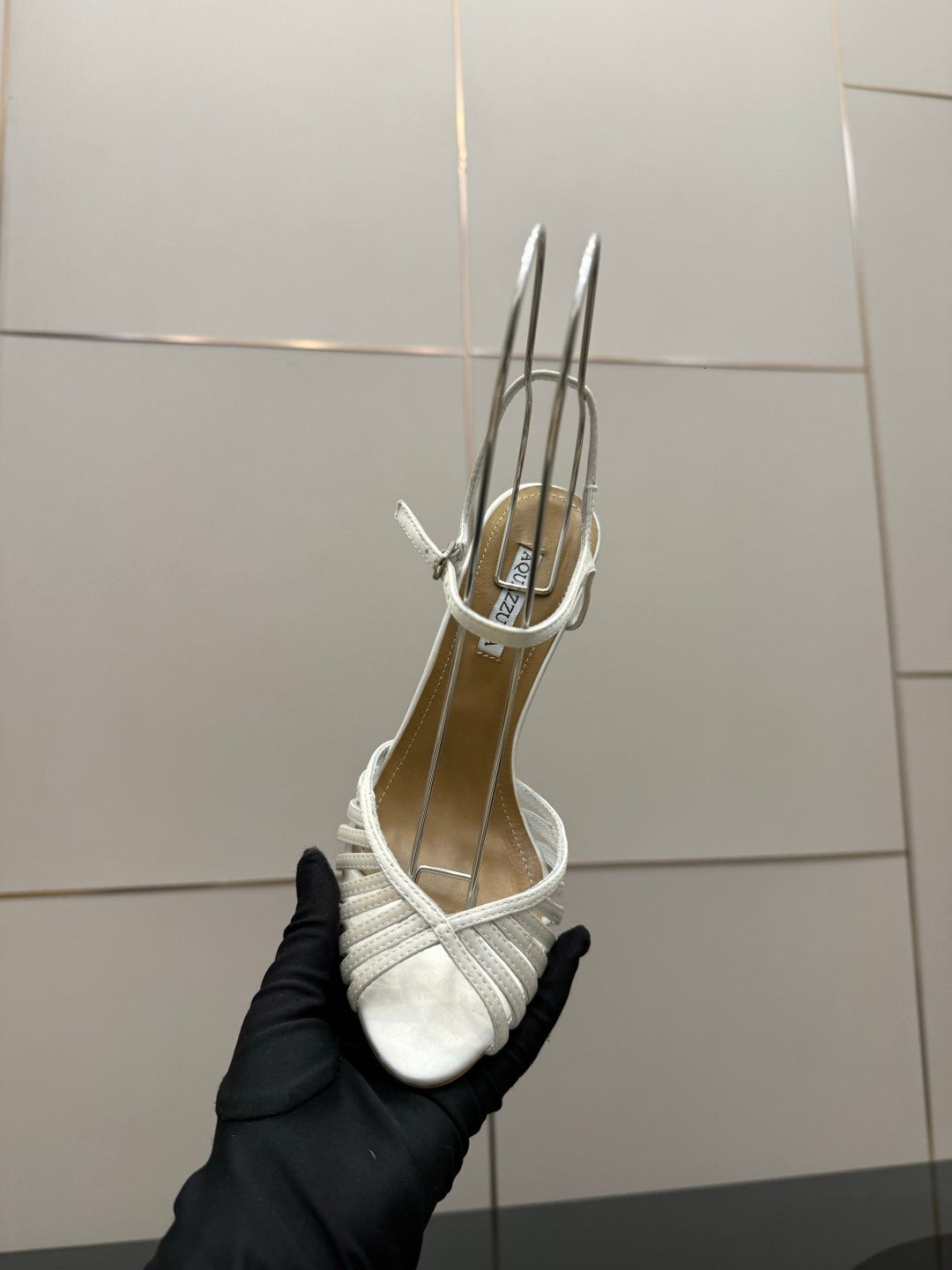 Aquazzura Rhinestone Silk Heeled Sandals – Spring/Summer Collection