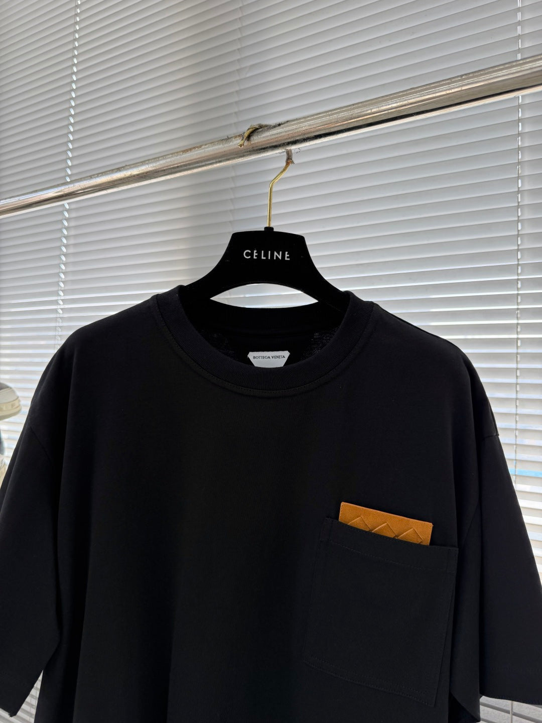 Bottega Veneta Woven Leather Pocket T-Shirt