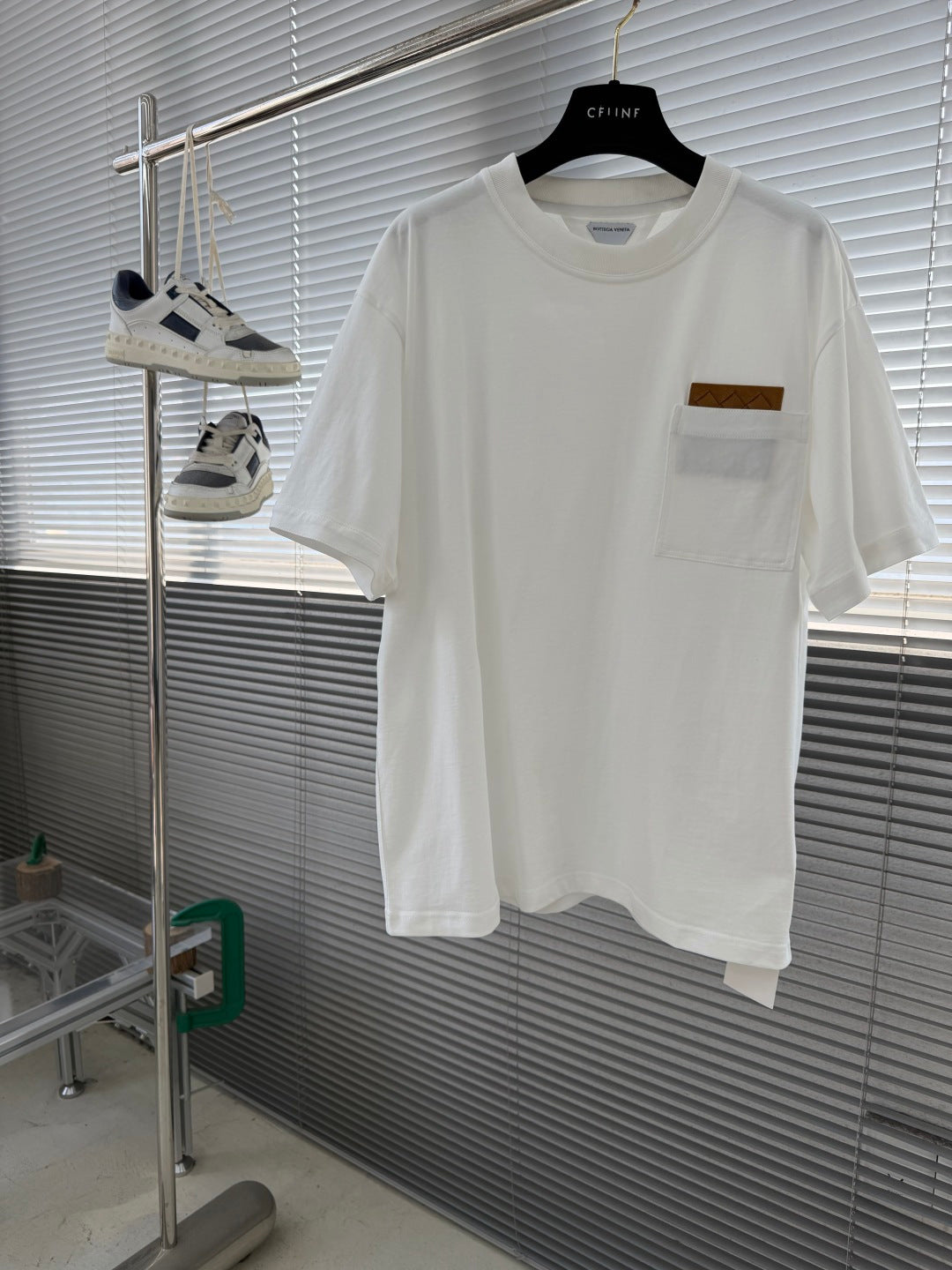Bottega Veneta Woven Leather Pocket T-Shirt
