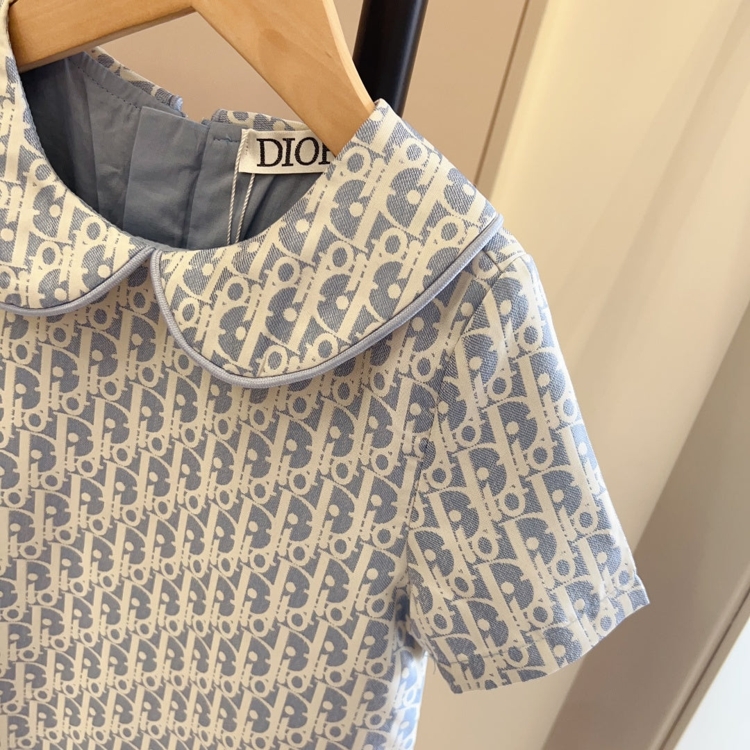 Dior Kids Monogram Pleated Dress Sibling Set – 2026SS – Kids Collection