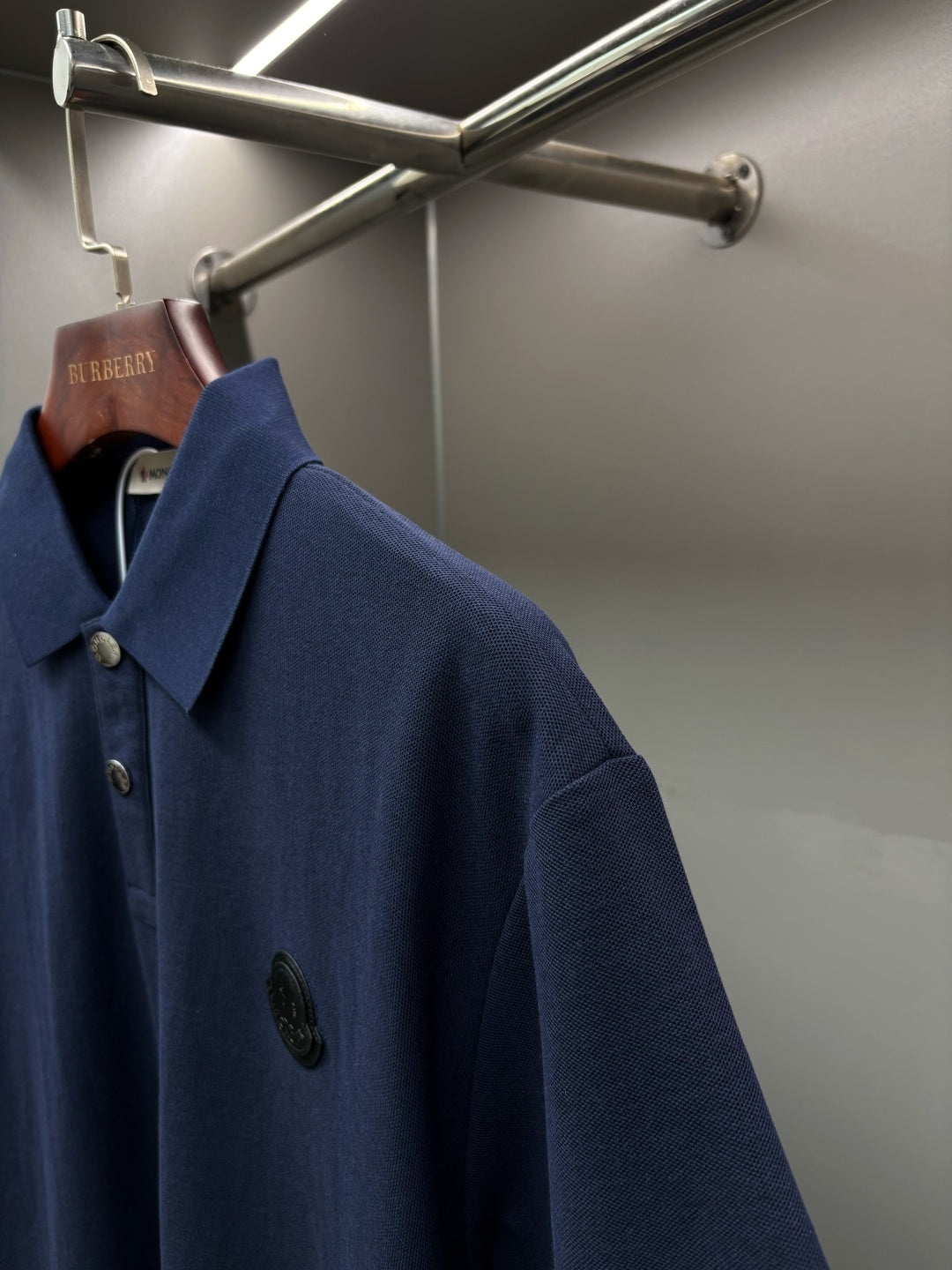 Moncler Leather Logo Patch Polo Shirt – Spring/Summer Collection