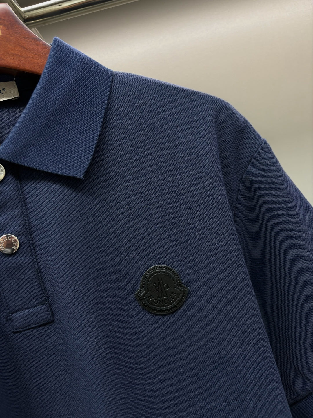 Moncler Leather Logo Patch Polo Shirt – Spring/Summer Collection