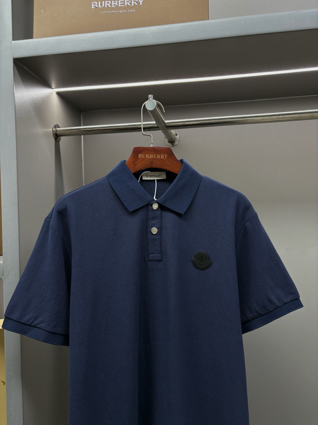 Moncler Leather Logo Patch Polo Shirt – Spring/Summer Collection