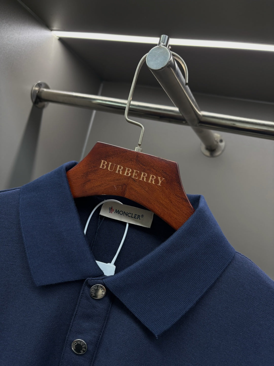 Moncler Leather Logo Patch Polo Shirt – Spring/Summer Collection