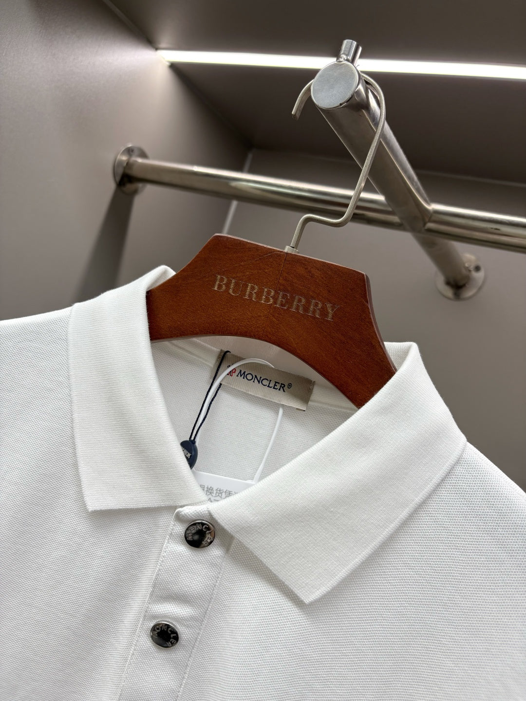 Moncler Leather Logo Patch Polo Shirt – Spring/Summer Collection