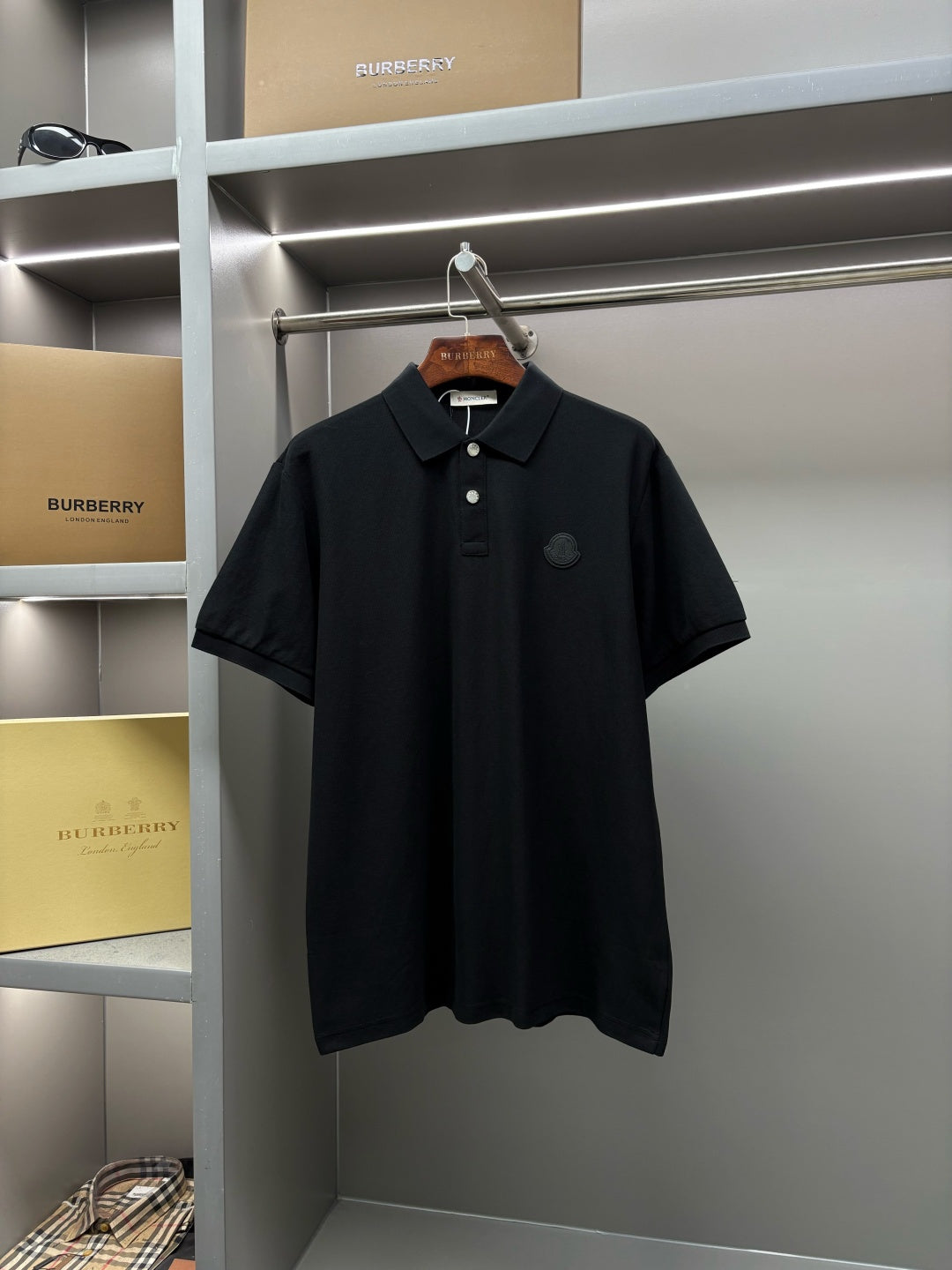 Moncler Leather Logo Patch Polo Shirt – Spring/Summer Collection