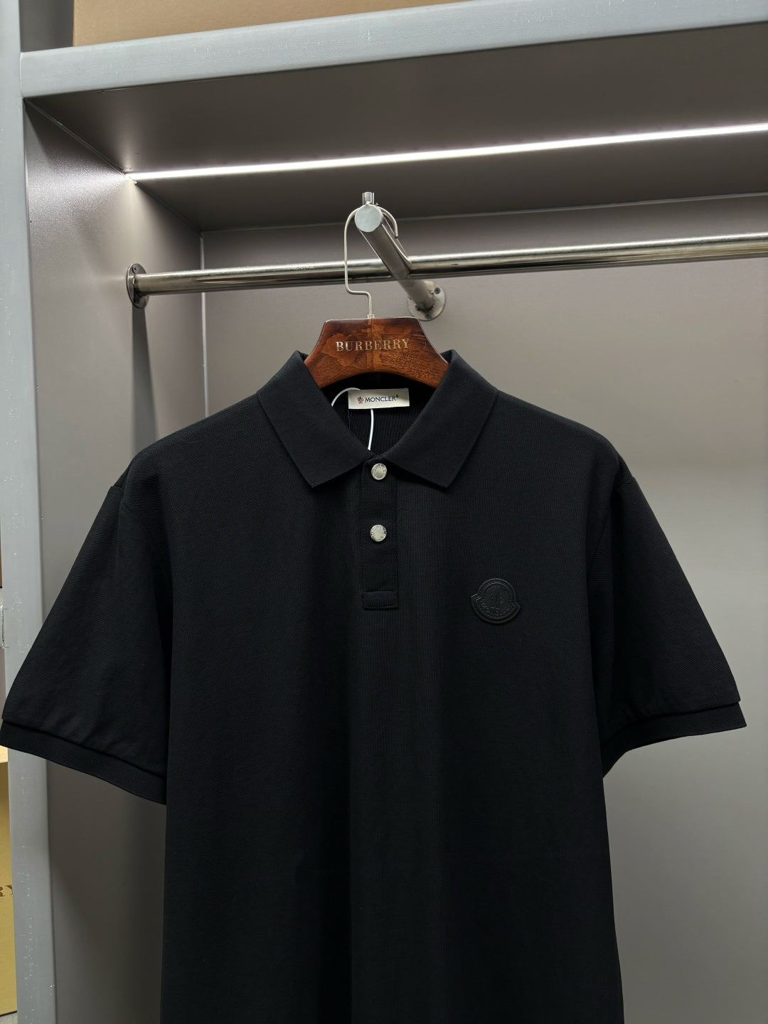 Moncler Leather Logo Patch Polo Shirt – Spring/Summer Collection