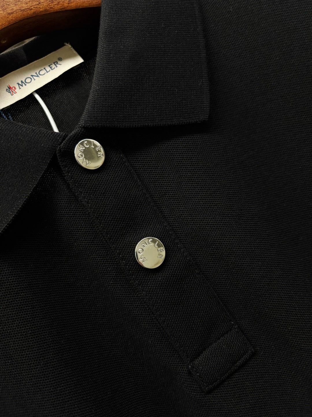 Moncler Leather Logo Patch Polo Shirt – Spring/Summer Collection