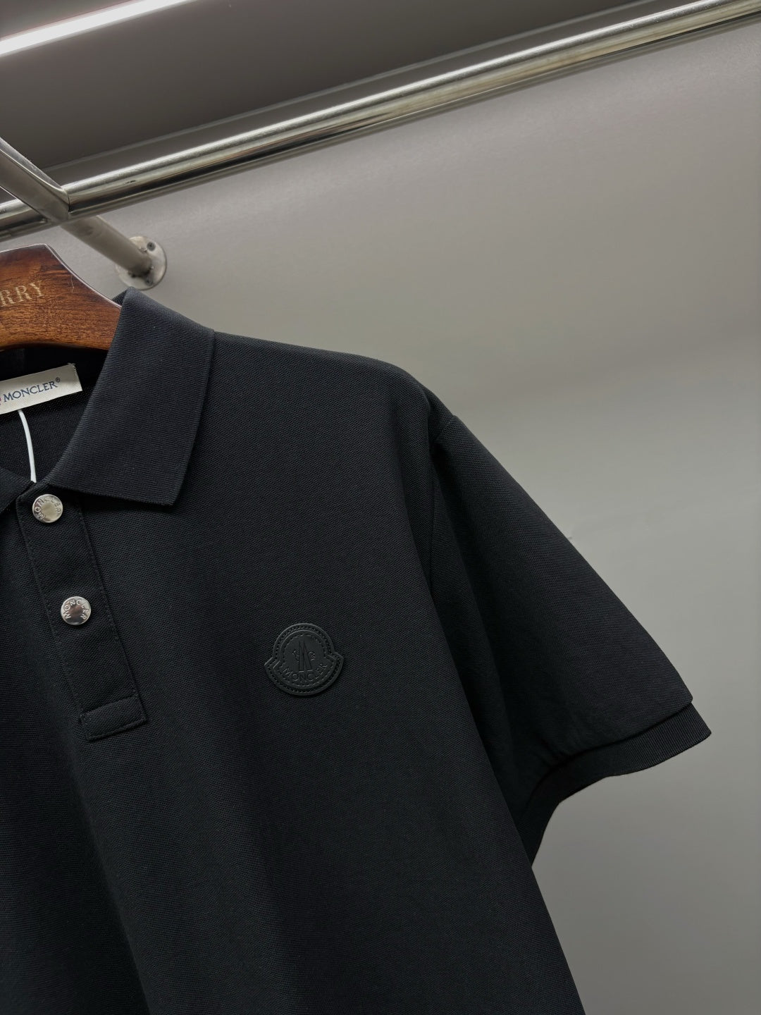 Moncler Leather Logo Patch Polo Shirt – Spring/Summer Collection