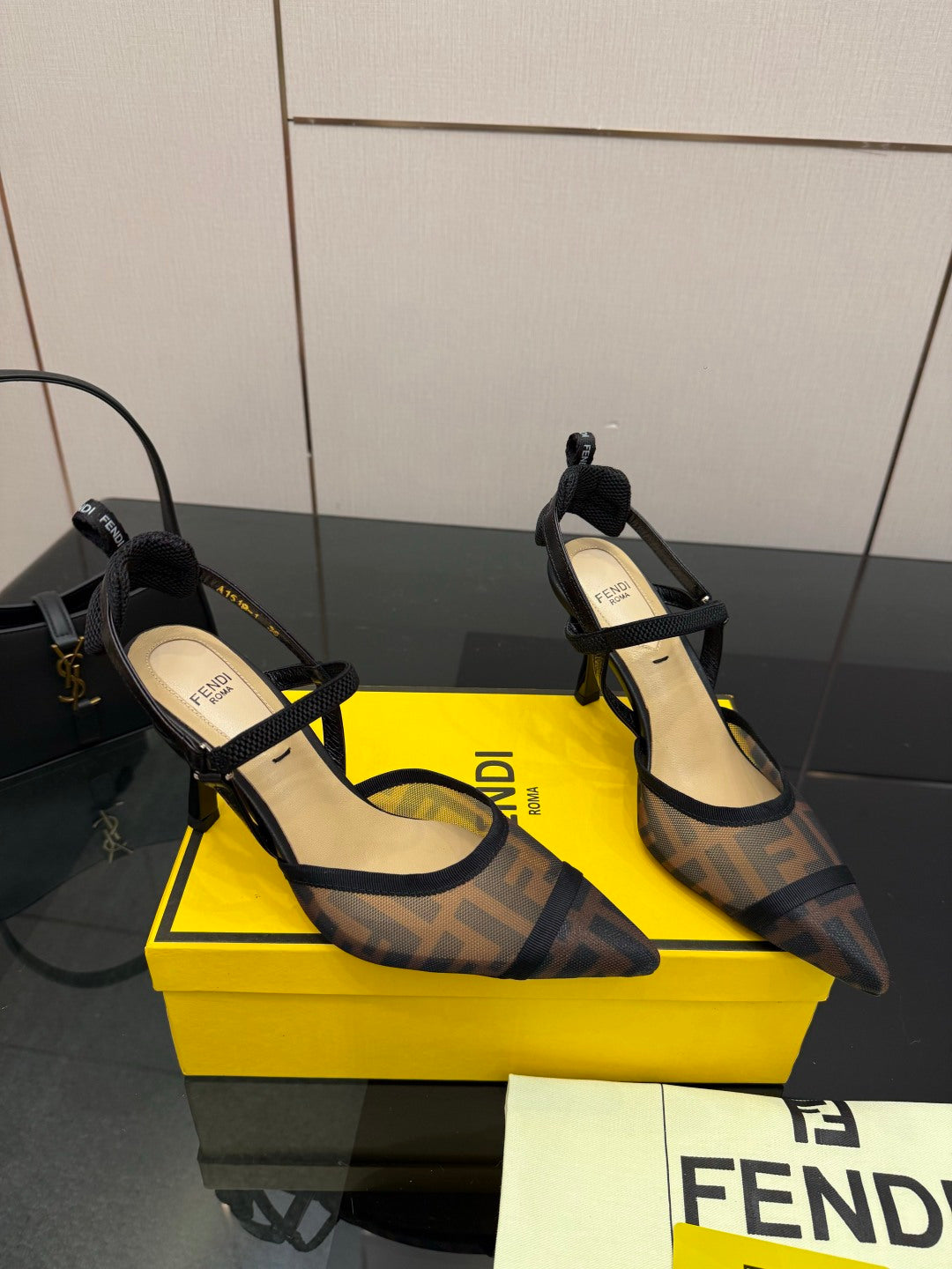 Fendi Colibrì Mesh Slingback Heels