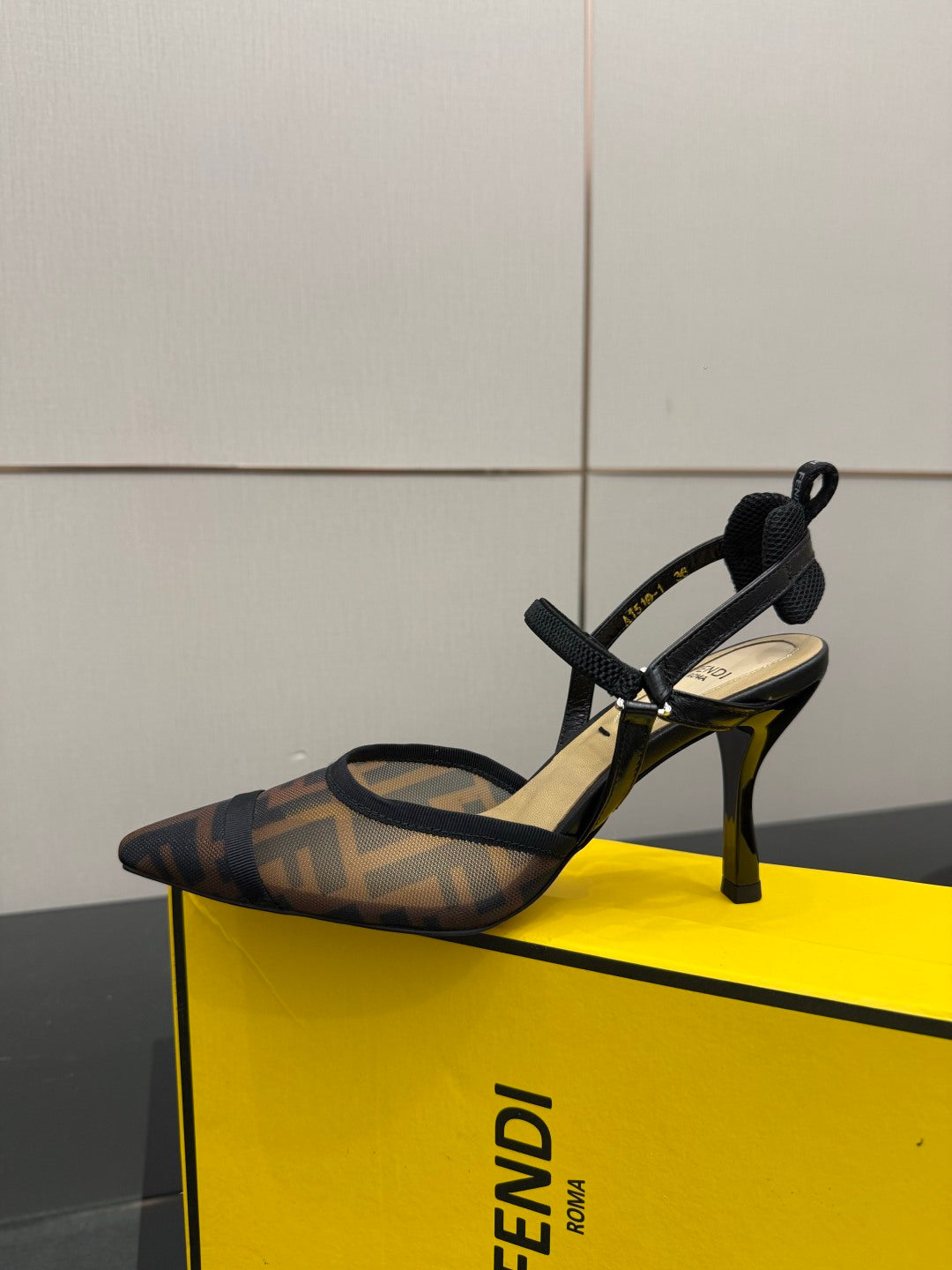 Fendi Colibrì Mesh Slingback Heels