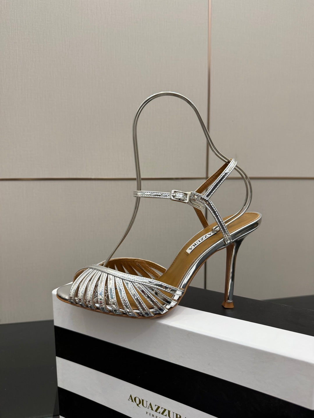 Aquazzura Rhinestone Silk Heeled Sandals – Spring/Summer Collection