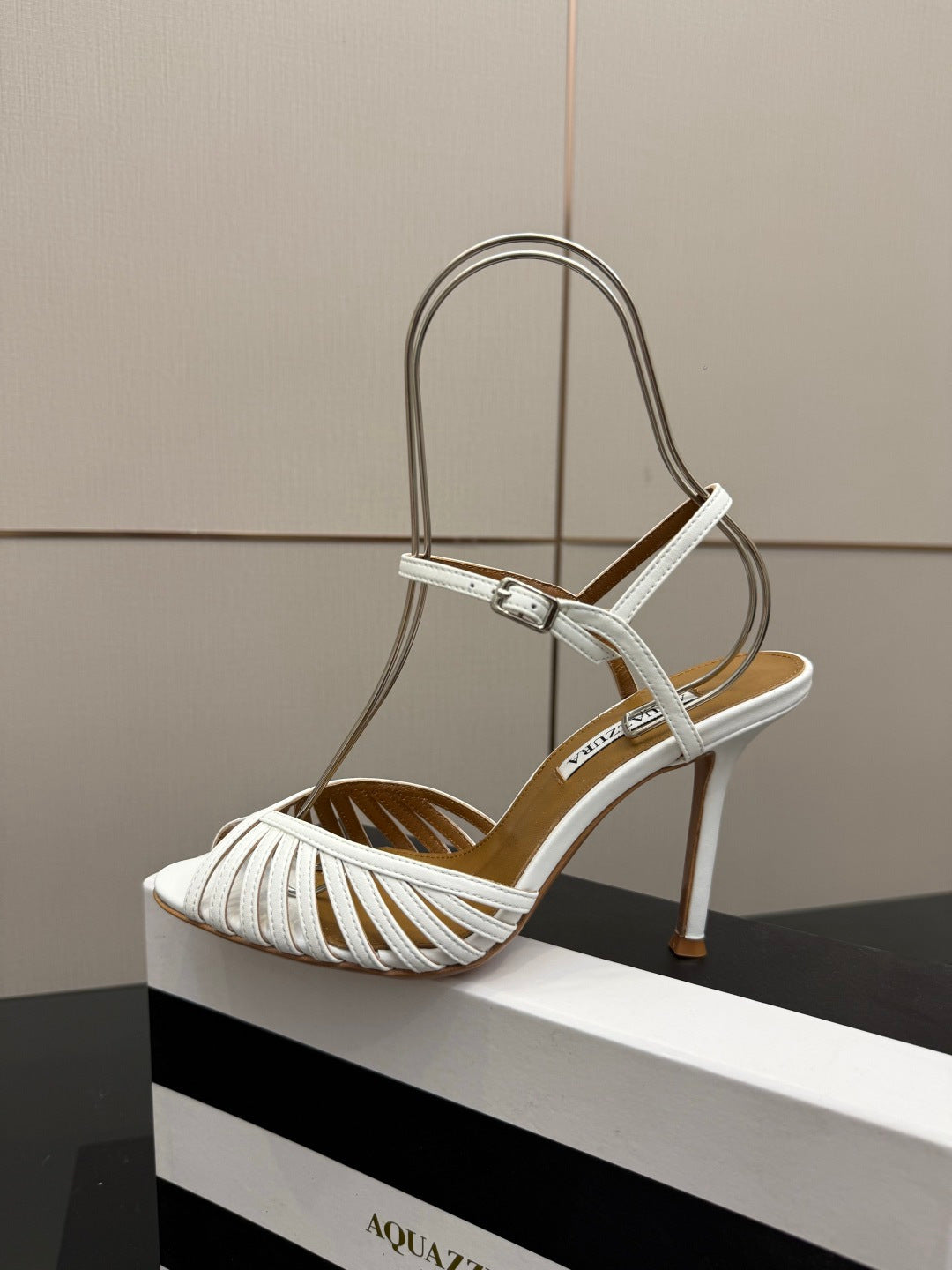 Aquazzura Rhinestone Silk Heeled Sandals – Spring/Summer Collection