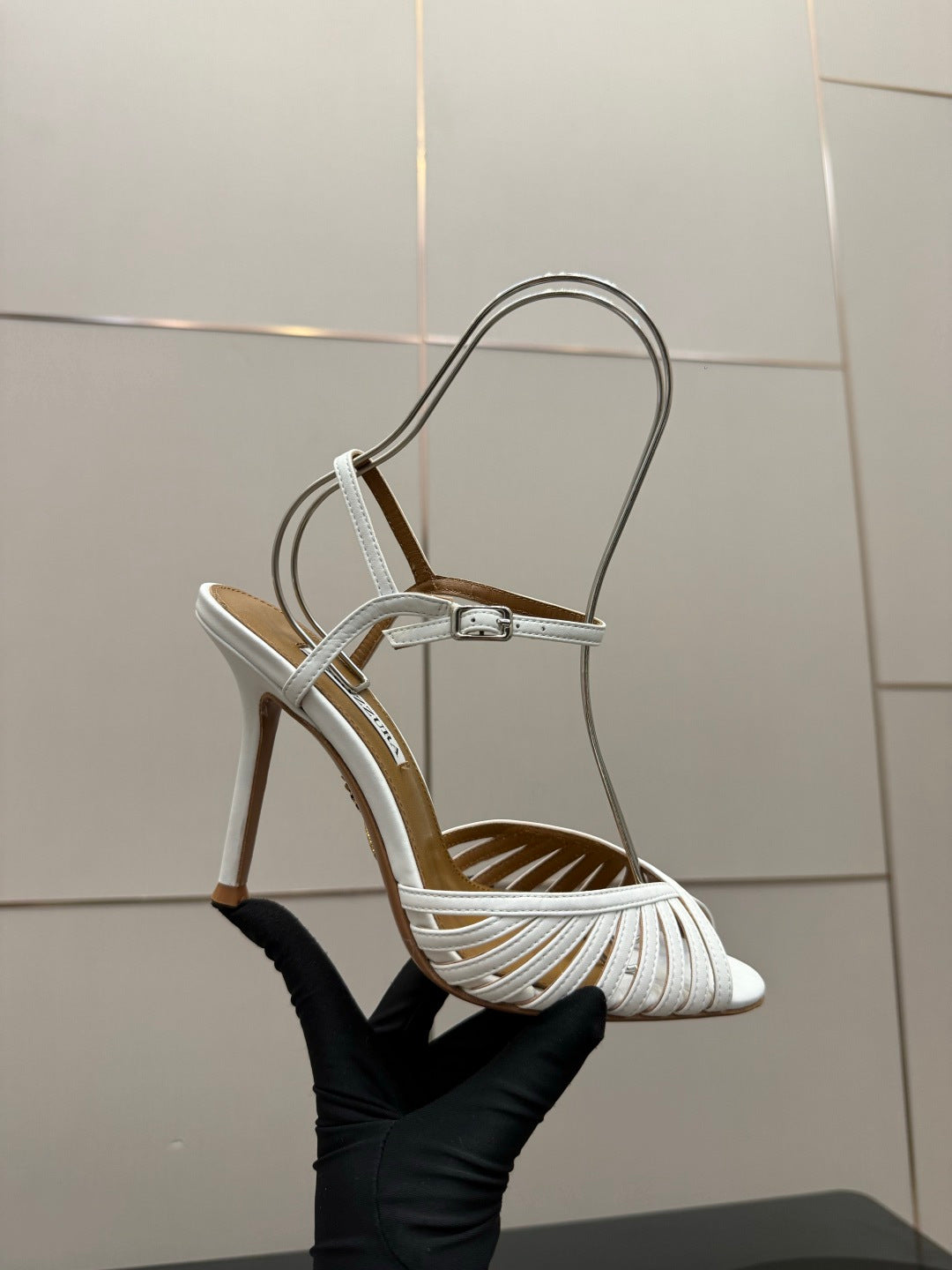 Aquazzura Rhinestone Silk Heeled Sandals – Spring/Summer Collection