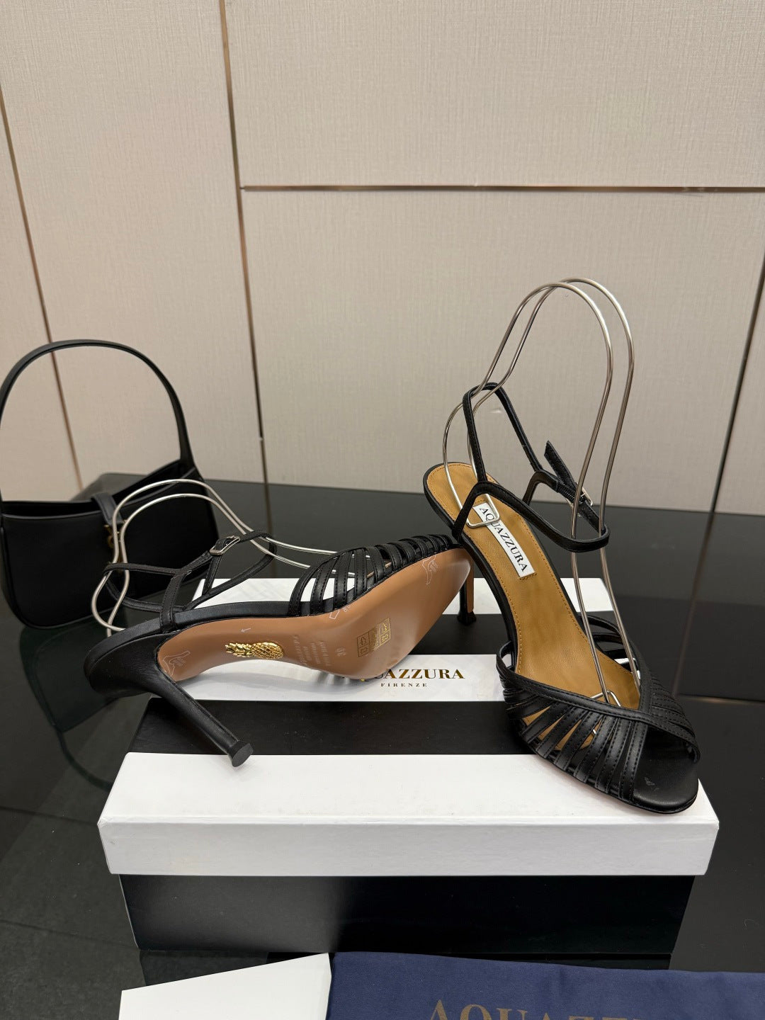 Aquazzura Rhinestone Silk Heeled Sandals – Spring/Summer Collection