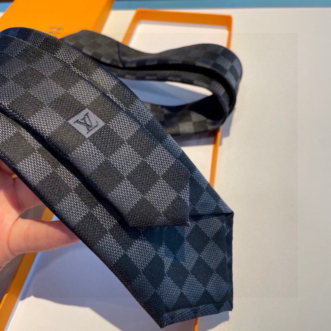 Louis Vuitton Damier Jacquard Silk Tie