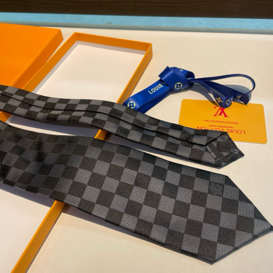 Louis Vuitton Damier Jacquard Silk Tie
