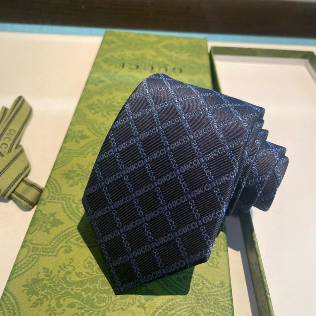 Gucci GG Logo Jacquard Silk Tie