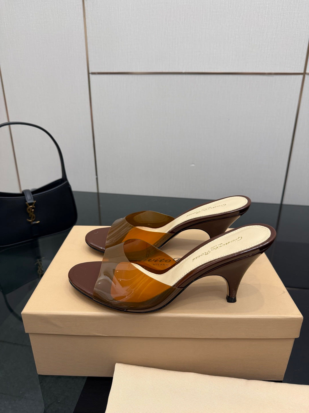 Gianvito Rossi Pointed-Toe Crystal Heeled Sandals – 2026SS