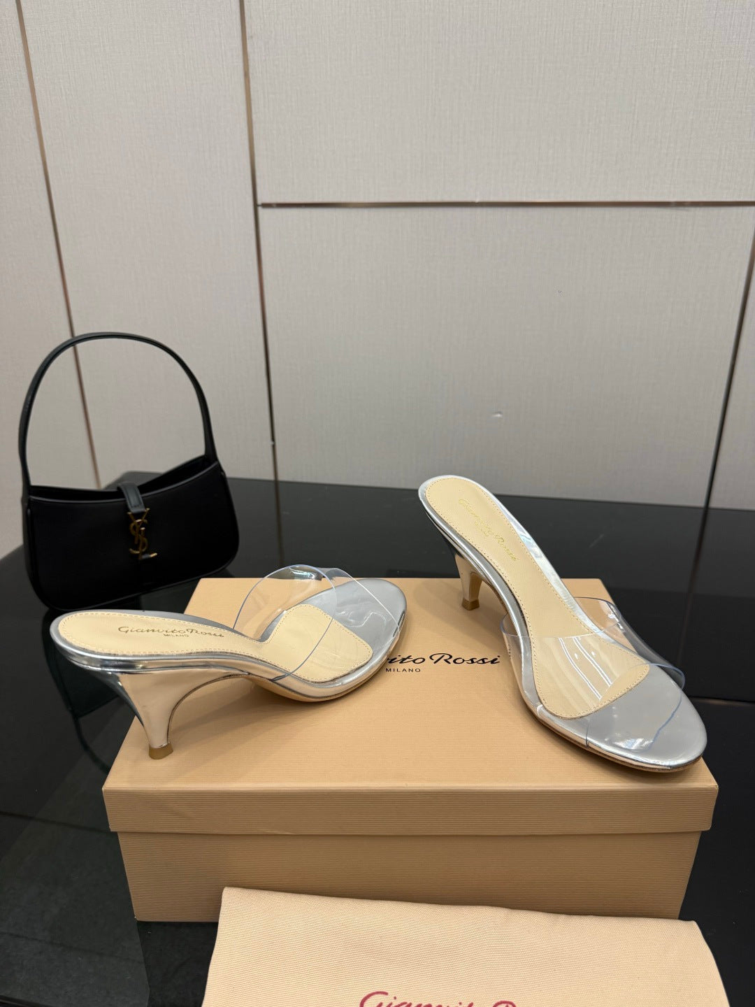 Gianvito Rossi Pointed-Toe Crystal Heeled Sandals – 2026SS