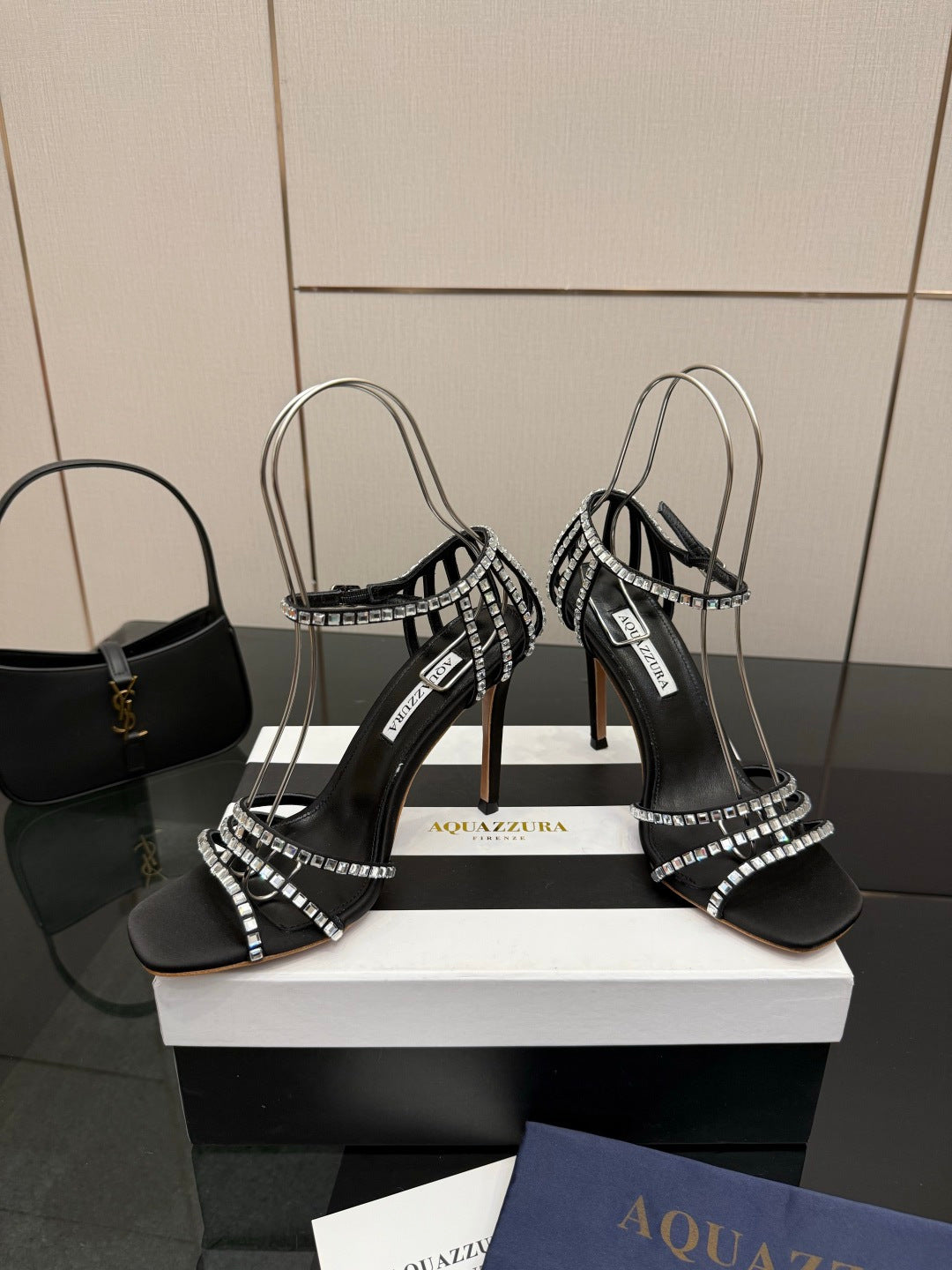 Aquazzura Pineapple Rhinestone Heeled Sandals