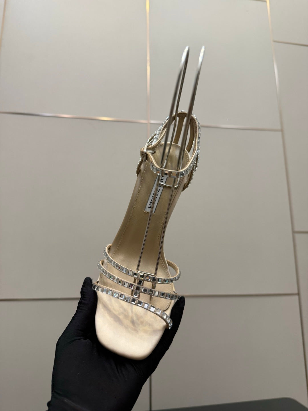 Aquazzura Pineapple Rhinestone Heeled Sandals