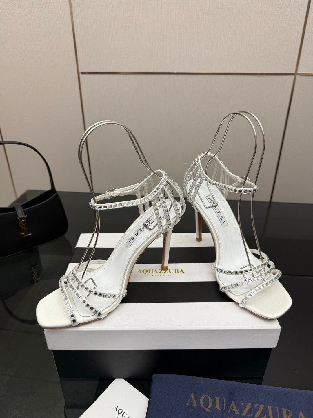 Aquazzura Pineapple Rhinestone Heeled Sandals