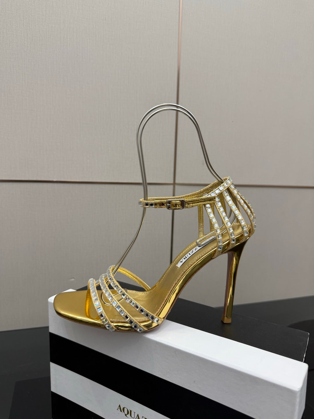 Aquazzura Pineapple Rhinestone Heeled Sandals