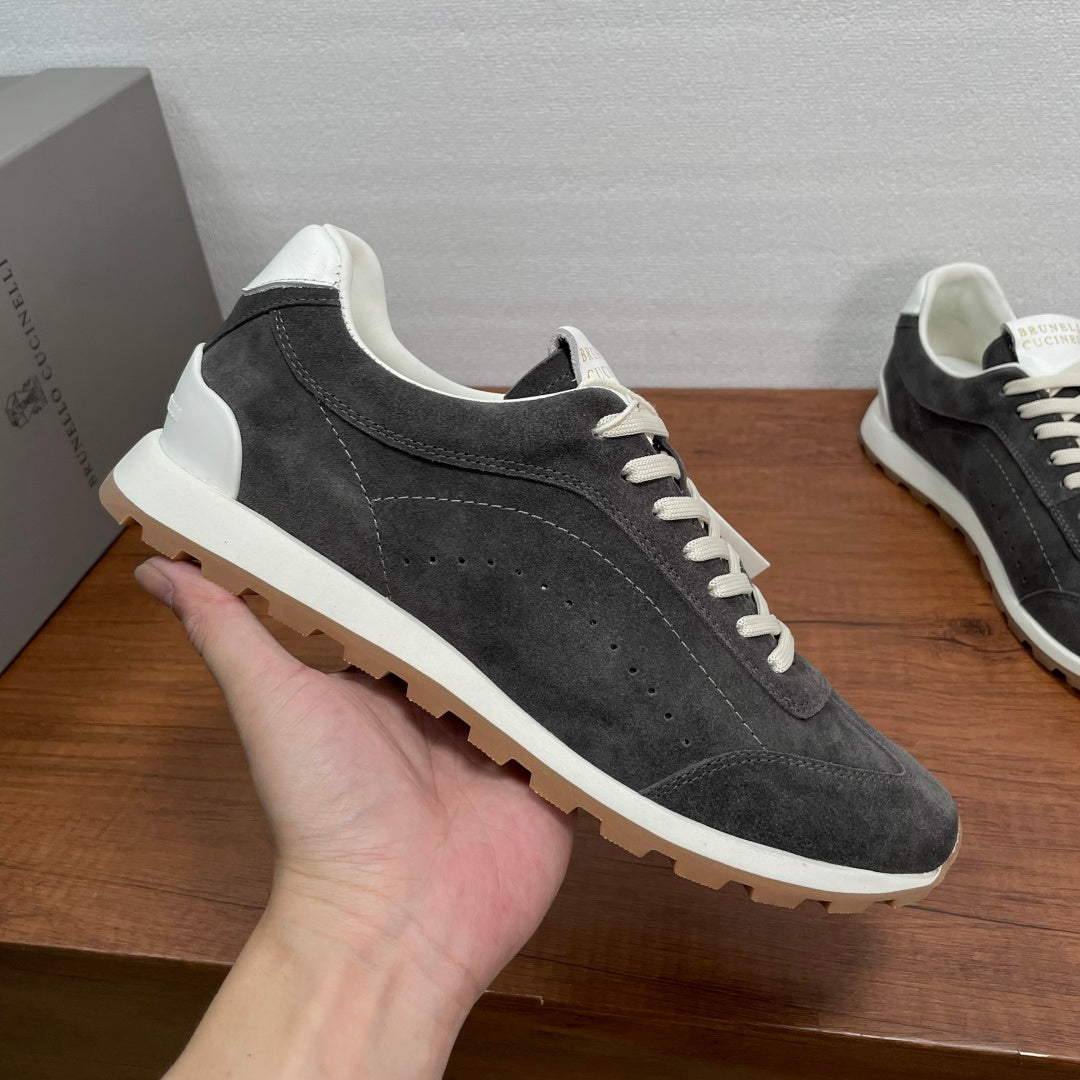 Brunello Cucinelli Suede Lace-Up Sneakers – 2026SS