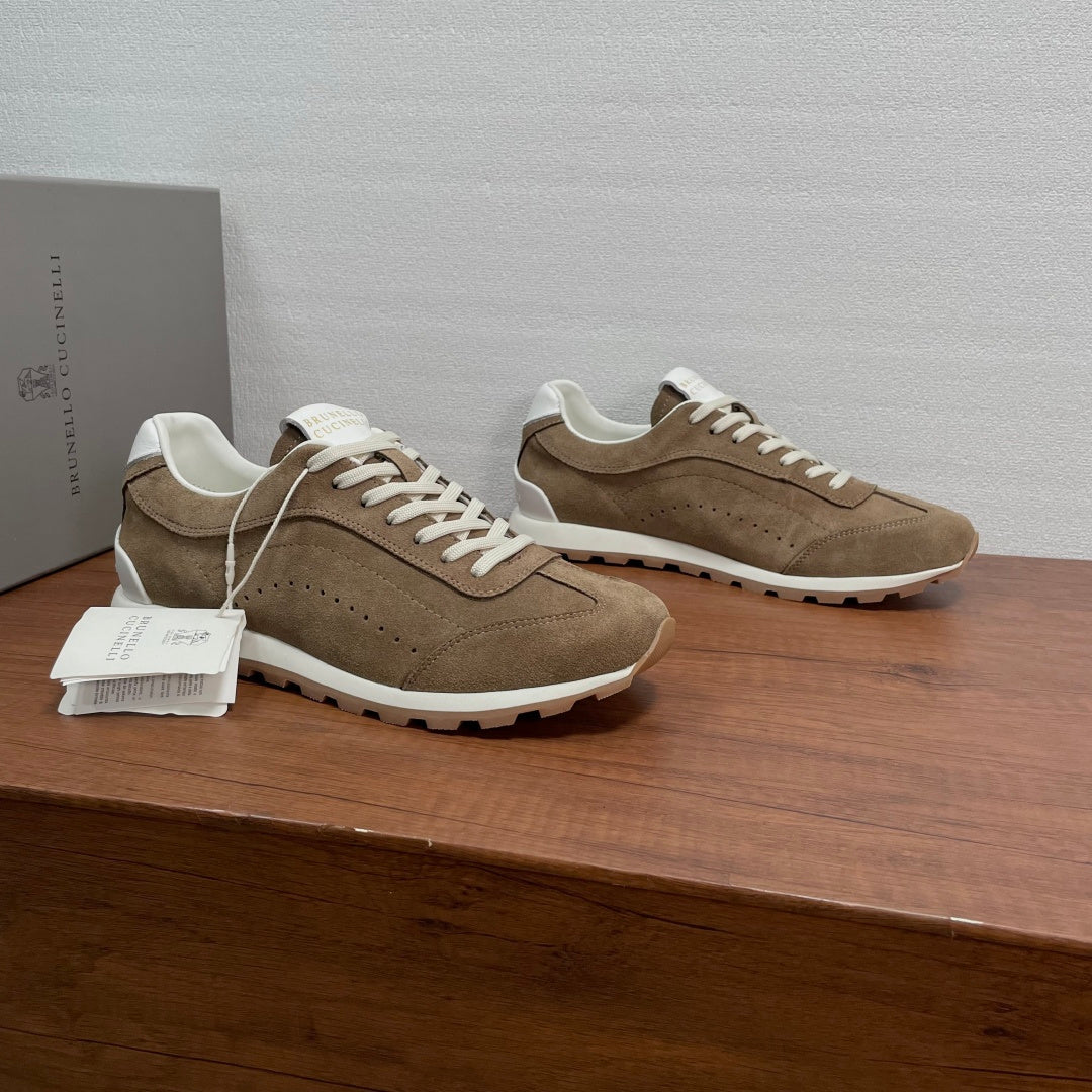 Brunello Cucinelli Suede Lace-Up Sneakers – 2026SS