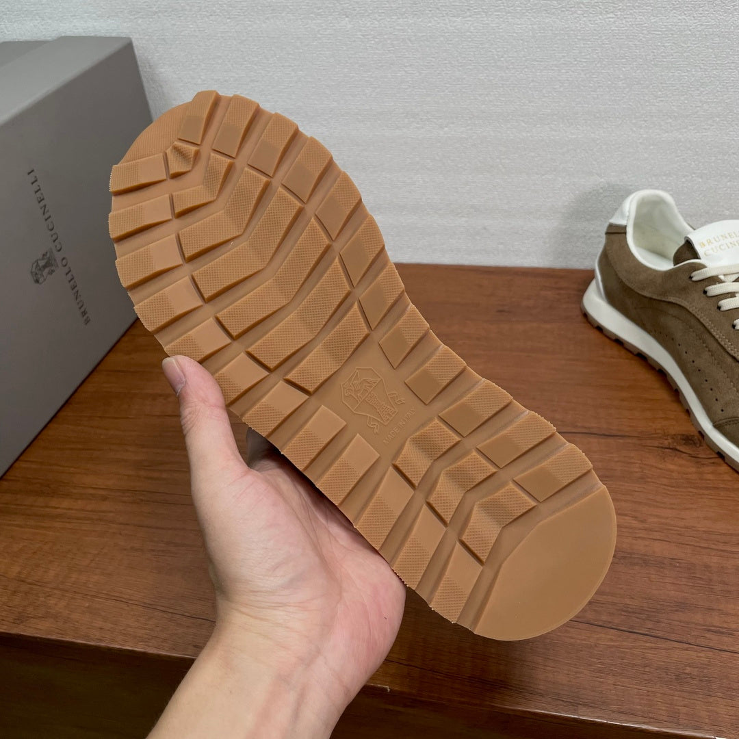 Brunello Cucinelli Suede Lace-Up Sneakers – 2026SS