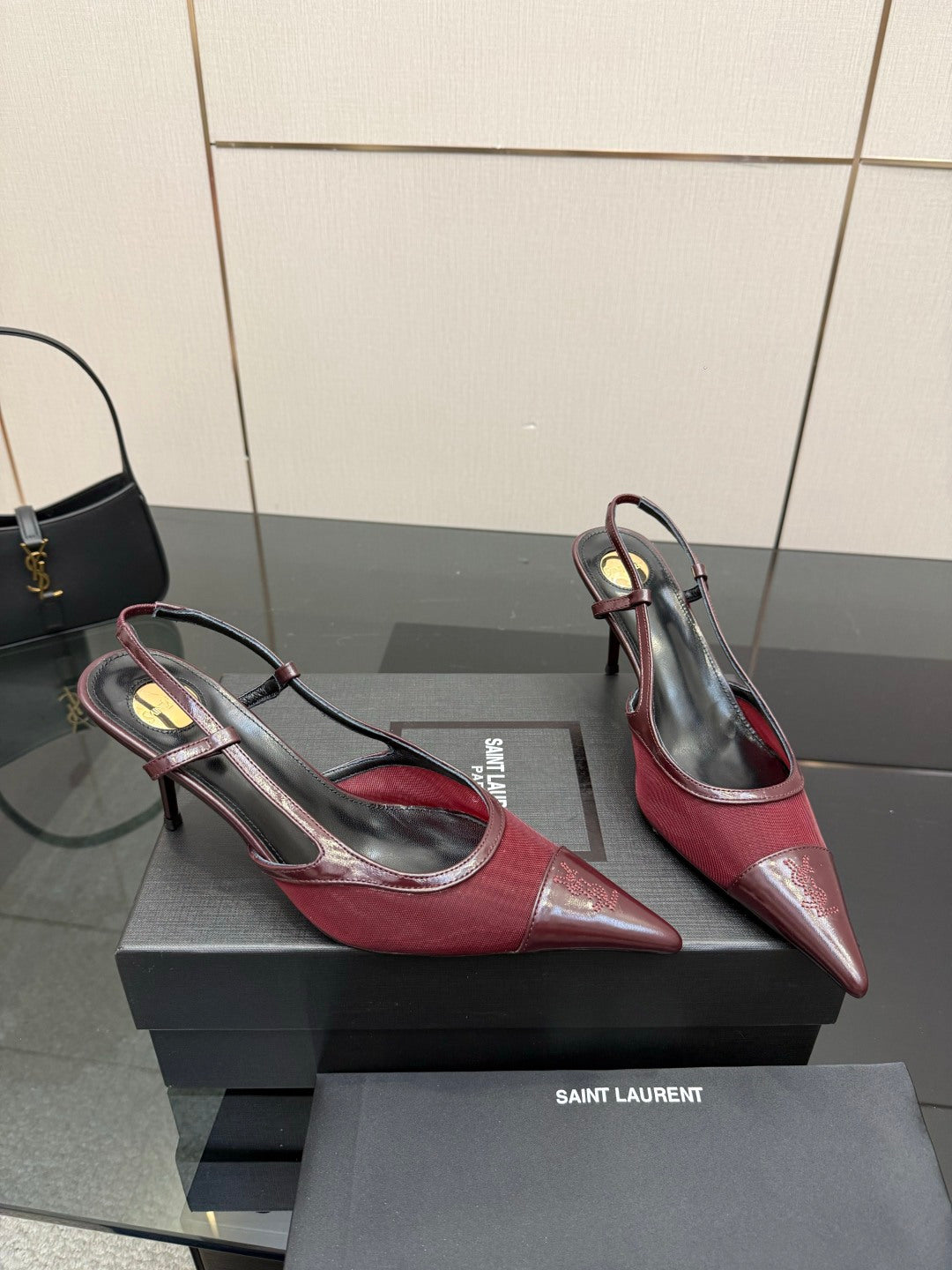 Saint Laurent Lee Chain Heeled Sandals