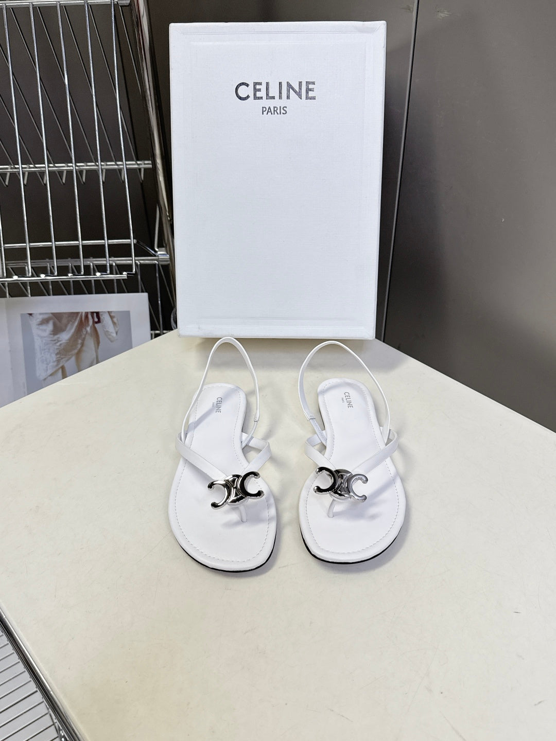 Celine Triomphe Metal Buckle Thong Sandals – Spring/Summer Collection – 2026SS