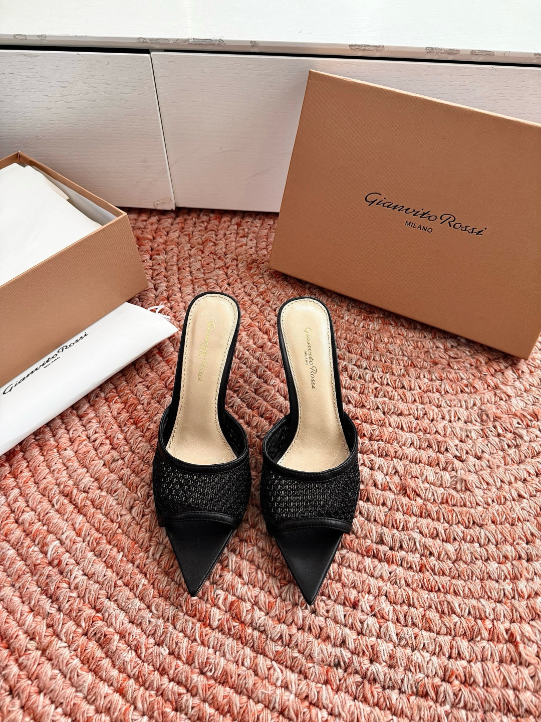 Gianvito Rossi Mesh Slide Sandals