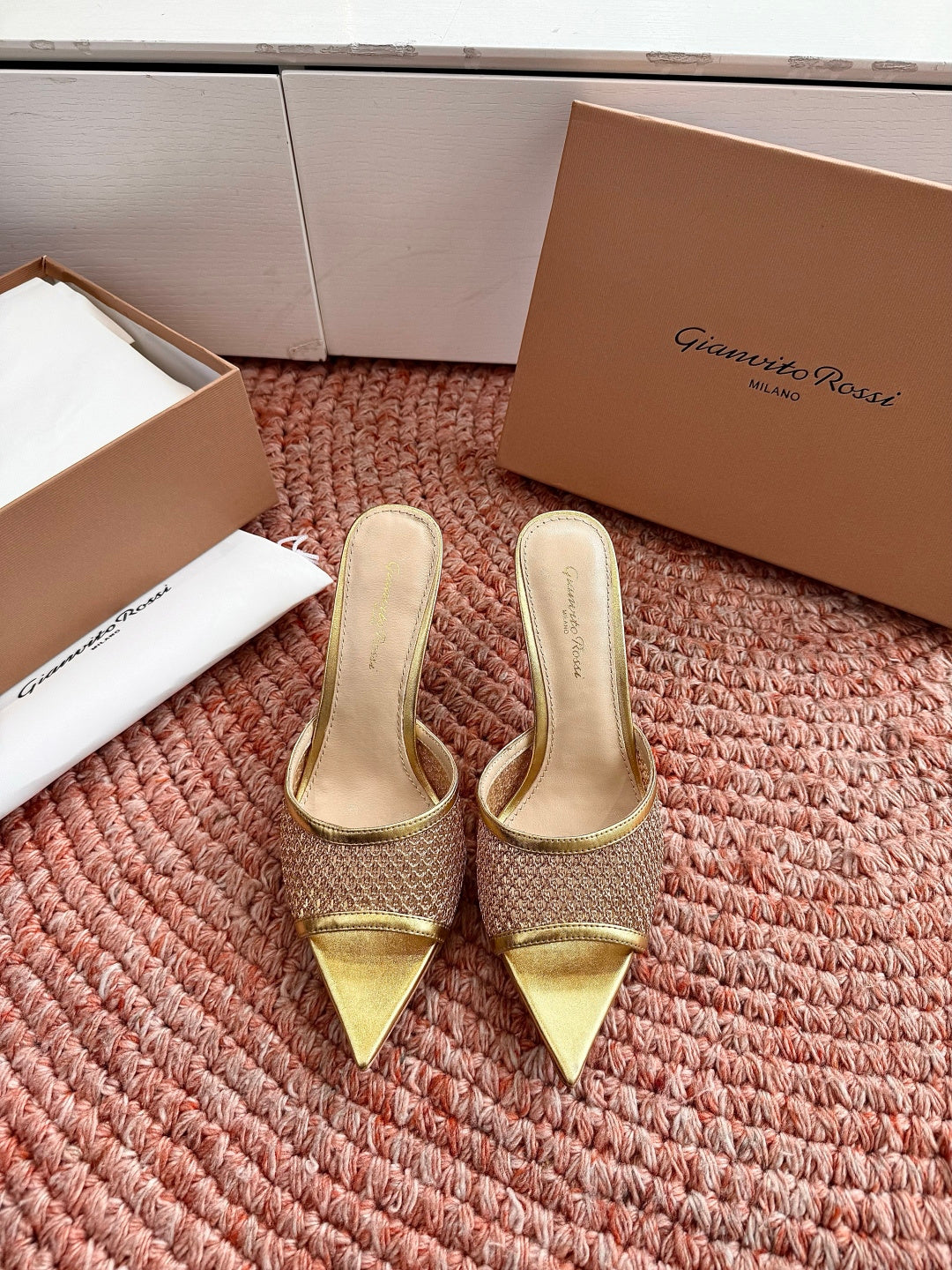 Gianvito Rossi Mesh Slide Sandals